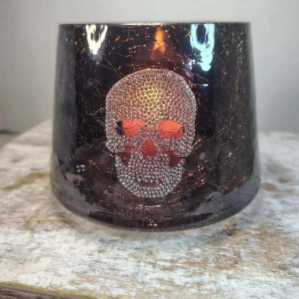 Yankee Candle Skull Holder - Black and Silver